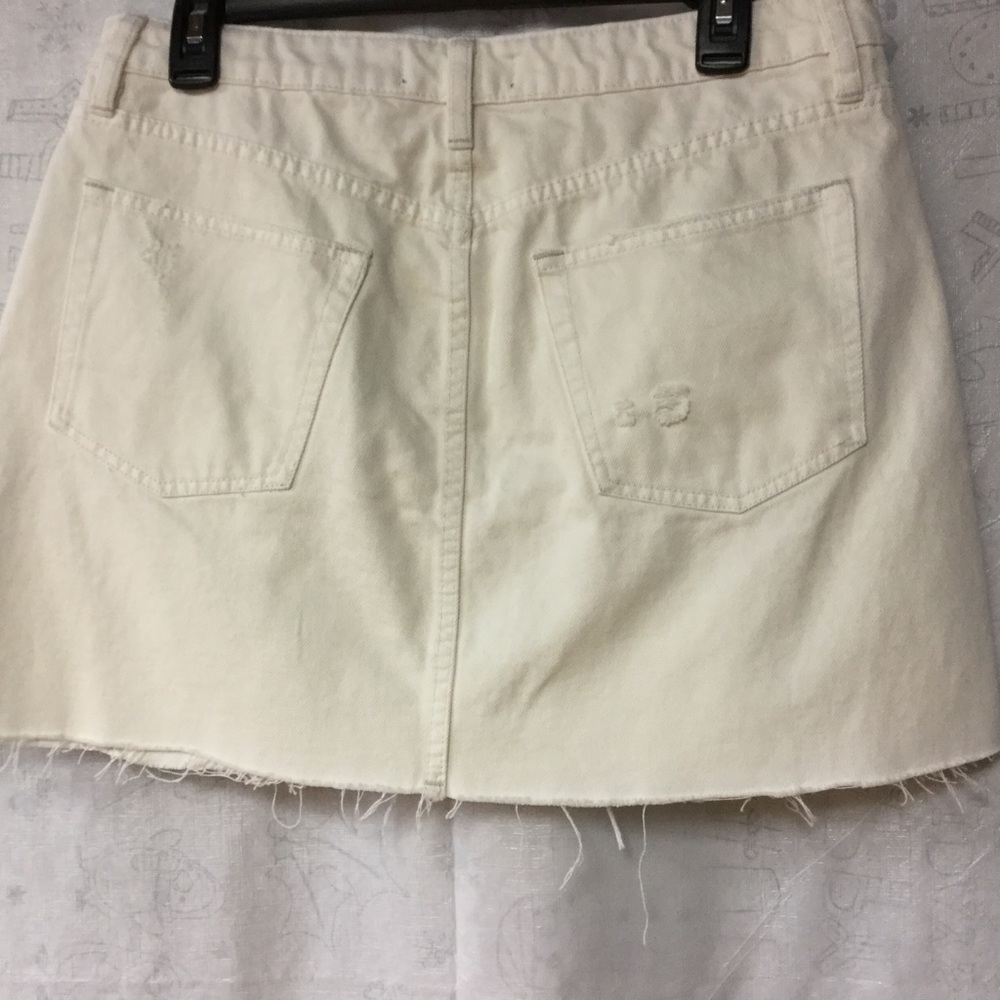 Free People Denim Skirt White 31 Mini Cotton - Picture 12 of 15